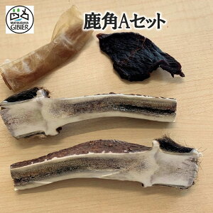 鹿の角/ツノAセット 令和7年1月獲れ! ※おやつは時期により新鮮な物に変更になります※【送料無料】犬用 小型犬 中型犬 天然鹿角 鹿のツノ シカの角 解体採取 10cm2本(中割)ドッグフード