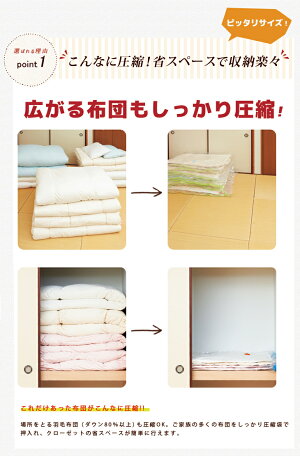 楽天市場 布団圧縮袋10枚組 海外製掃除機でも使える 2年間無料交換保証 送料無料 オートバルブ式 ふとん圧縮袋 シングル ダブル 収納袋 布団 圧縮 バルブ式圧縮袋 ふとん収納袋 羽毛布団 毛布 布団一式 まとめ買い セット Docodeco ドコデコ