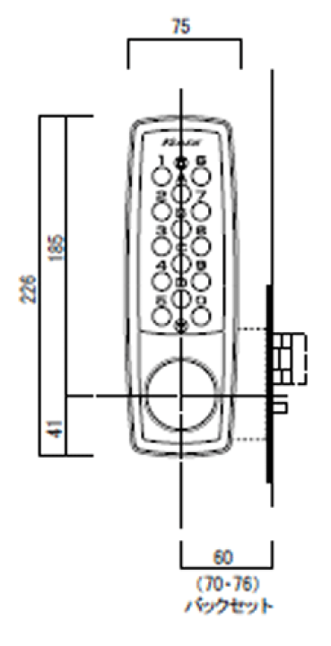 楽天市場】キーレックス 2100 自動施錠 両面ボタンタイプ (ノブ22443M