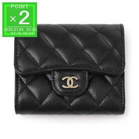 シャネル CHANEL 3つ折り財布 小銭入れ付き ブラック レディース ap0229 b10583 c3906 MATELASSE【返品交換不可】