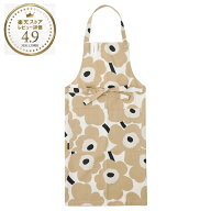 『ネコポス対応(2点まで)』マリメッコ marimekko エプロン ベージュ 072929 185 UNIKKO【返品送料無料】