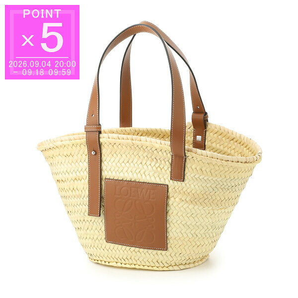 【最大300%ポイント還元! 確率1/2! 9/10限定!※要エントリー】ロエベ LOEWE バスケットバッグ トートバッグ ベージュ レディース CLASSIC BASKET MEDIUM かごバッグ【返品送料無料】[2026SS]