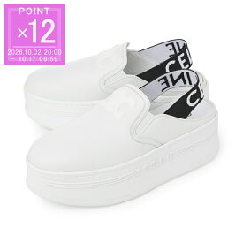 【アウトレット】セリーヌ CELINE サンダル ミュール ホワイト レディース 大きいサイズあり 36365 5147c 01ok STRAPPED WEDGE MULE W TRIOM 50【返品送料無料】