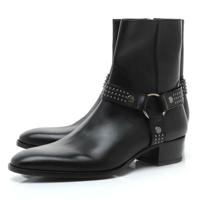 楽天市場 サンローランパリ Saint Laurent Paris ブーツ ブラック メンズ プレゼント レザー 本革 大きいサイズあり 00eyy 1000 Wyatt 40 Stud Harness Boots あす楽対応 関東 返品送料無料 ラッピング無料 モダンブルー楽天市場店