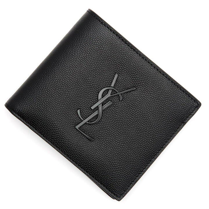 楽天市場】サンローラン SAINT LAURENT 2つ折り財布 ブラック メンズ 