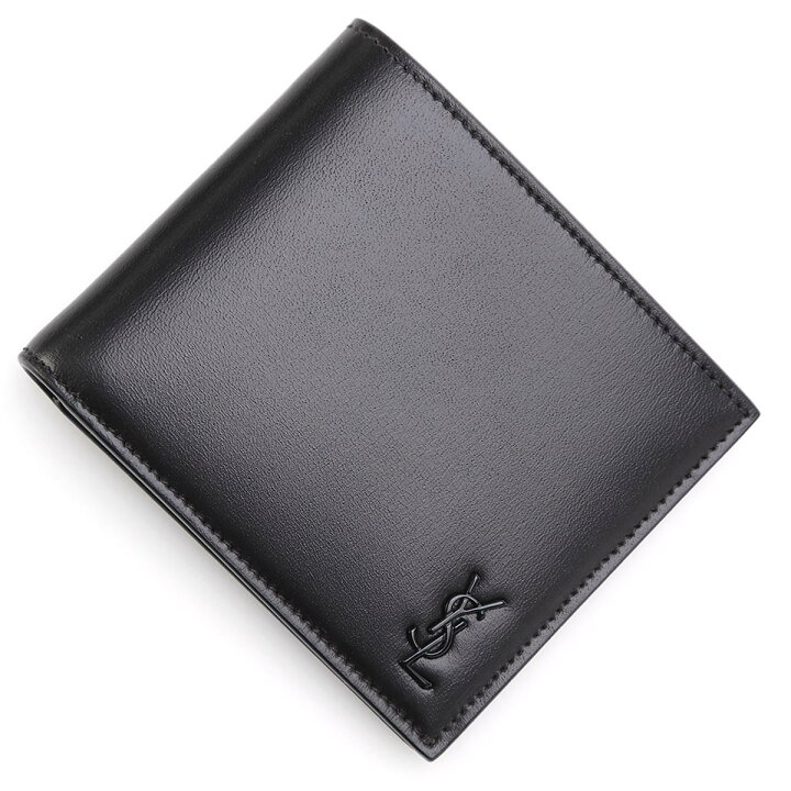 楽天市場】サンローラン SAINT LAURENT 2つ折り財布 ブラック 607727 