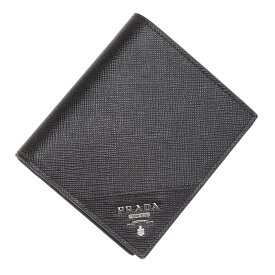 【アウトレット】プラダ PRADA 2つ折り財布 ブラック メンズ 2mo004 qme f0002 SAFFIANO METAL【返品送料無料】