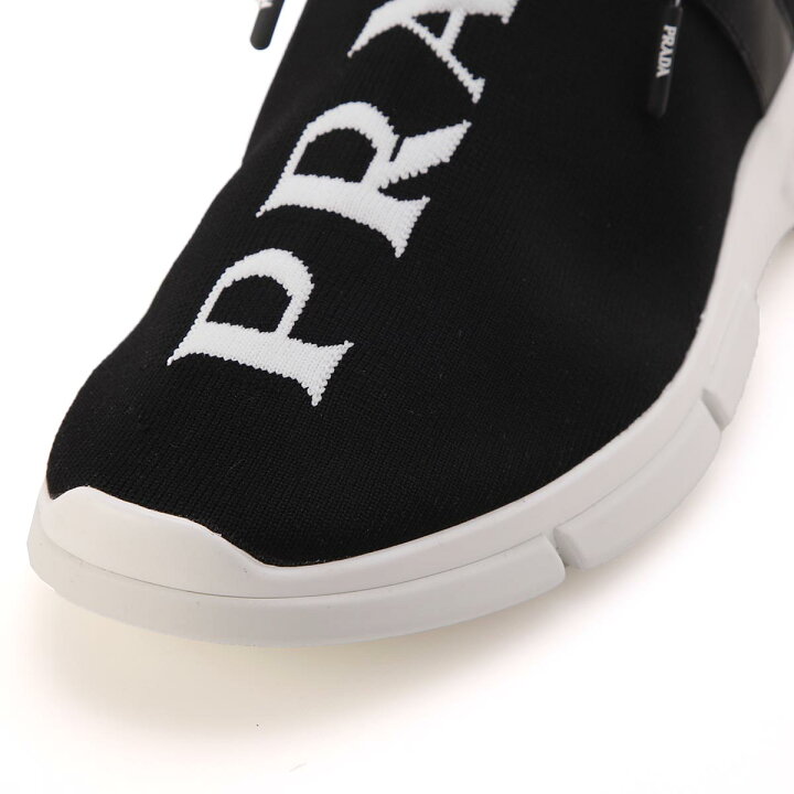 楽天市場 アウトレット プラダ Prada スニーカー ブラック メンズ 大きいサイズあり 4e3492 3v98 F0967 Knit 5 あす楽対応 関東 返品送料無料 ラッピング無料 モダンブルー楽天市場店