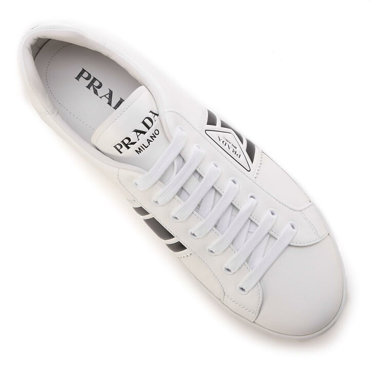 楽天市場 プラダ Prada スニーカー ホワイト メンズ 大きいサイズあり 4e3544 3l8u F0964 Vitello Soft 10 あす楽対応 関東 返品送料無料 ラッピング無料 モダンブルー楽天市場店