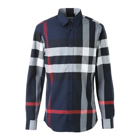 バーバリー BURBERRY 長袖 シャツ ブルー 8018111 navy ip check SOMERTON【返品送料無料】[2023AW]