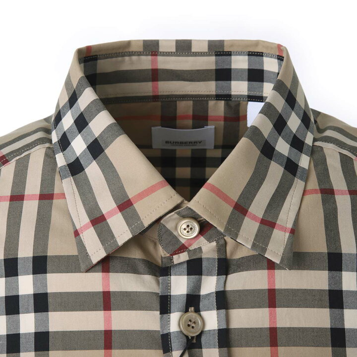 楽天市場】バーバリー BURBERRY 長袖レギュラーカラーシャツ ベージュ 