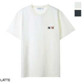 メゾンキツネ MAISON KITSUNE クルーネックTシャツ メンズ レディース bu00103kj0008 latte DOUBLE FOX HEAD PATCH CLASSIC TEE-SHIRT【返品送料無料】【ラッピング無料】