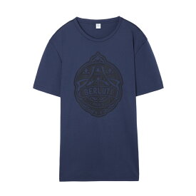 【アウトレット】ベルルッティ BERLUTI クルーネック Tシャツ ブルー メンズ r18jrs51 006 n32 T-SHIRT W/ EMBROIDERED CREST【返品送料無料】【ラッピング無料】