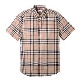 バーバリー BURBERRY 半袖シャツ ベージュ メンズ 8020869 archivebeige ip chk SHORTSLEEVE CHECK COTTONPOPLIN SHIRT【あす楽対応_関東】【返品送料無料】【ラッピング無料】[2023SS]