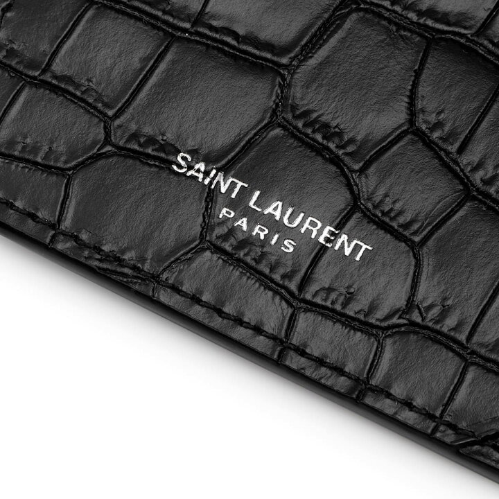 サンローラン SAINT LAURENT カードケース ZIP FRAGMENT CROCODILE 