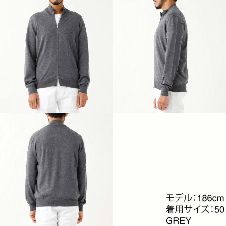 楽天市場】グランサッソ Gran Sasso ジップアップニットカーディガン 