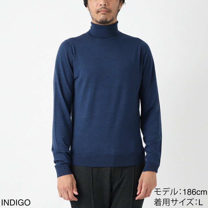 中古】ジョンスメドレー JOHN SMEDLEY ウールカシミヤ タートルネック  
