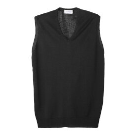 ジョンスメドレー JOHN SMEDLEY ニットベスト メンズ hadfield black HADFIELD エクストラファインメリノウール 24ゲージ STANDARD FIT【返品送料無料】