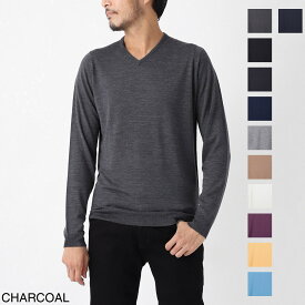 ジョンスメドレー JOHN SMEDLEY Vネック ニット メンズ shipton charcoal SHIPTON エクストラファインメリノウール 30ゲージ STANDARD FIT【返品送料無料】[2025AW]