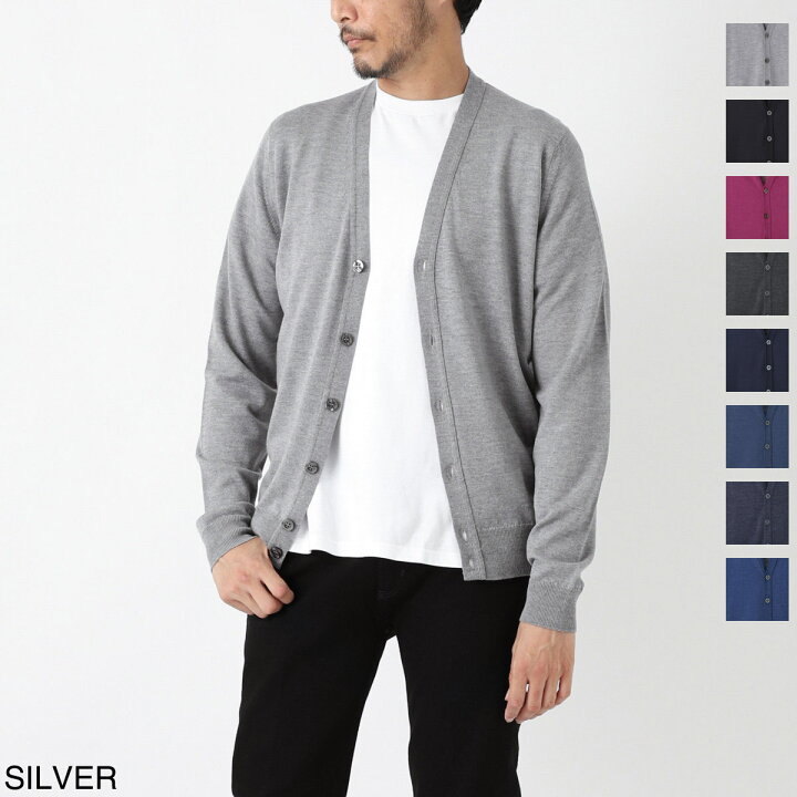 楽天市場 ジョンスメドレー John Smedley カーディガン メンズ Burley Plum Burley エクストラファインメリノウール 24ゲージ 返品送料無料 ラッピング無料 あす楽対応 関東 22aw モダンブルー楽天市場店