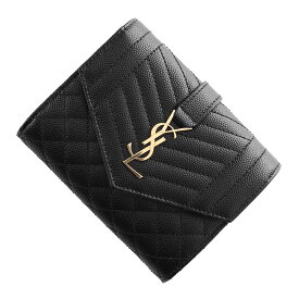サンローラン SAINT LAURENT 3つ折り財布 小銭入れ付き ブラック レディース 651028 bow91 1000 MONOGRAM【返品送料無料】