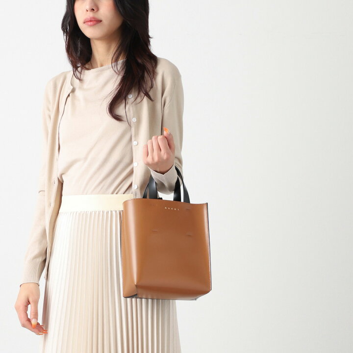 楽天市場】マルニ MARNI トートバッグ 2WAY ブラウン レディース 