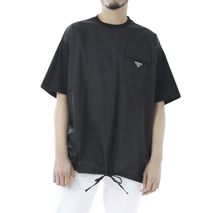 楽天市場】プラダ PRADA クルーネック Tシャツ ブラック メンズ ujn793 