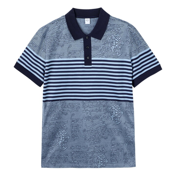 中古】【Sランク】Berluti ベルルッティ ストライプスクリットポロ  