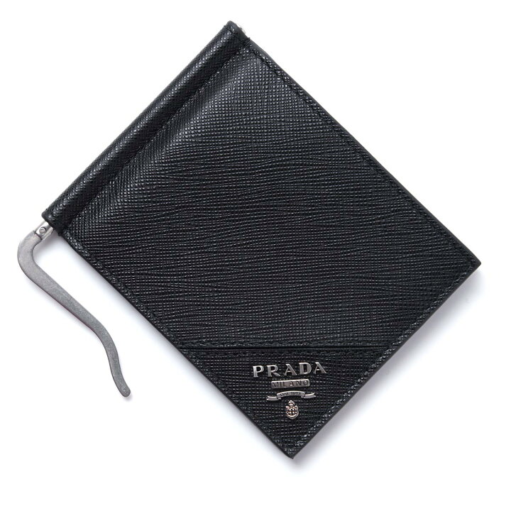 楽天市場】プラダ PRADA マネークリップ 財布 ブラック メンズ 2mn077  