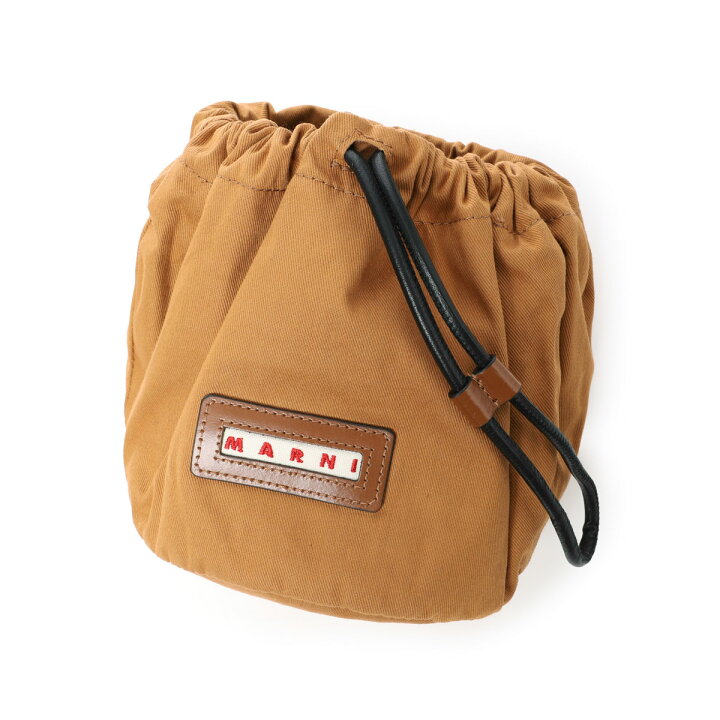 心配MARNI マルニピクニックバッグブラウンドッグかごバッグ軽量