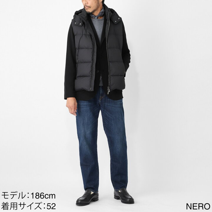 タグ付き未使用品◎MooRER ダウンベスト FIRE-WK 希少46サイズ 黒 楽天 