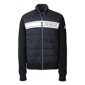 【アウトレット】【ラスト1点】モンクレール MONCLER ダウン入りジップカーディガン パディング入りジップアップのカーディガン ブルー 9b00005 m1131 769【返品送料無料】[2022AW]