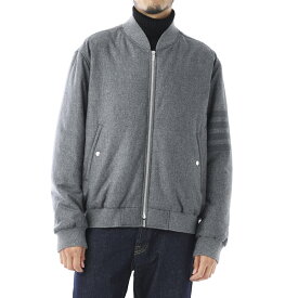 【アウトレット】トムブラウン THOM BROWNE. ダウンジャケット グレー mjd073x 06393 035 MEDIUM GRAY TECH DOWN WOOL FLANNEL TONAL 4BAR RELAX FIT BLOUSON JACKET【返品送料無料】[2022AW]