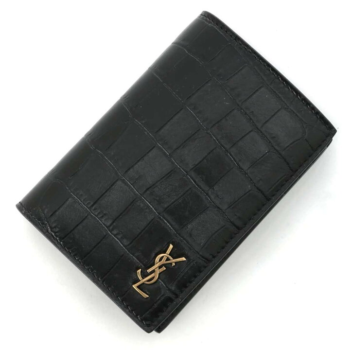 楽天市場】サンローラン SAINT LAURENT 2つ折り財布 ブラック メンズ  