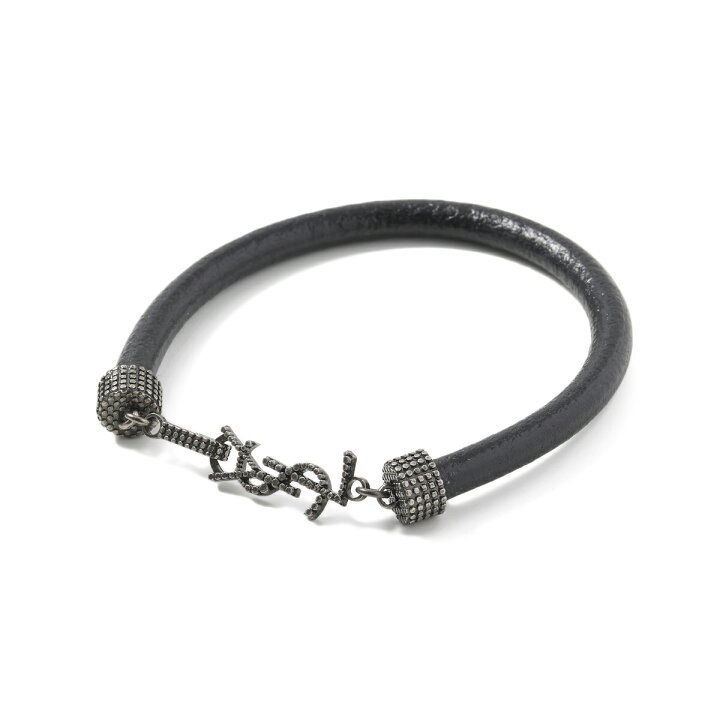 楽天市場】サンローラン SAINT LAURENT レザーブレスレット ブラック 