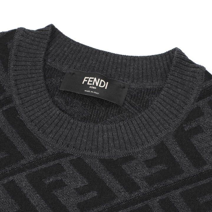 楽天市場】フェンディ FENDI クルーネックニット セーター ブラック  