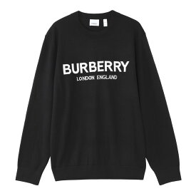 【4/20限定!当選確率1/2!MAX100%POINT BACK!※要エントリー】バーバリー BURBERRY クルーネックニット ブラック 8054896 black LOGO INTARSIA WOOL BLEND SWEATER【返品送料無料】