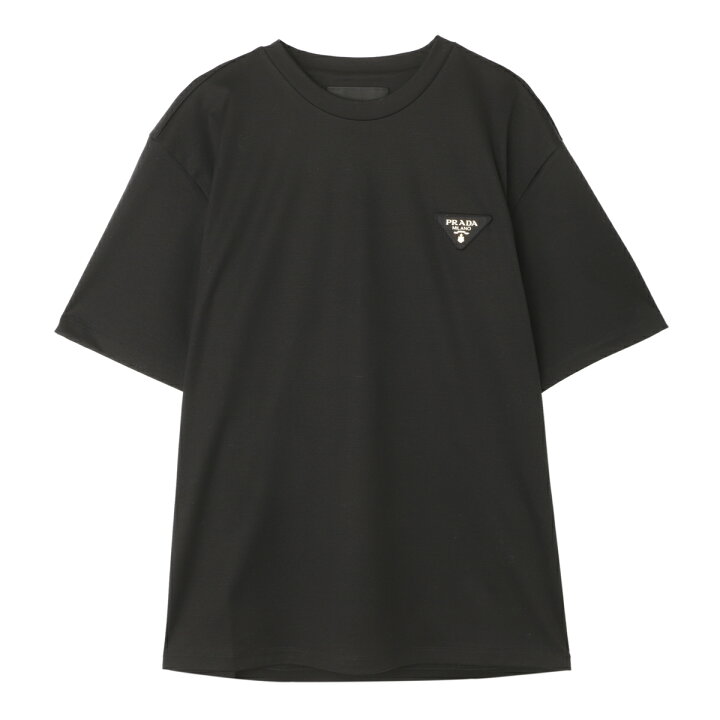 楽天市場】プラダ PRADA クルーネック半袖Tシャツ ブラック メンズ  