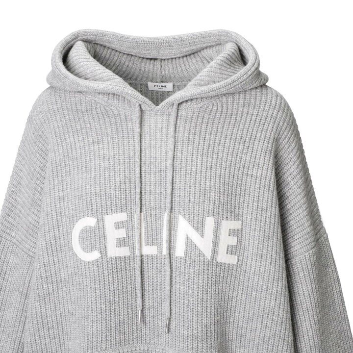 楽天市場】セリーヌ CELINE ニットパーカ フーディ グレー メンズ 