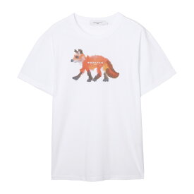 【4/1限定!当選確率1/2!MAX100%POINT BACK!※要エントリー】メゾンキツネ MAISON KITSUNE クルーネックTシャツ ホワイト kw00110kj0008 white【あす楽対応_関東】【返品送料無料】[2023SS]