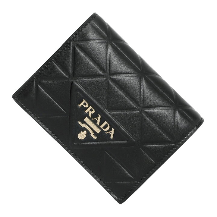 楽天市場】プラダ PRADA 2つ折り財布 小銭入れ付き ブラック  
