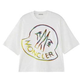 【アウトレット】モンクレール MONCLER クルーネック半袖Tシャツ ホワイト 8c00026 899sp 033【返品送料無料】[2023SS]