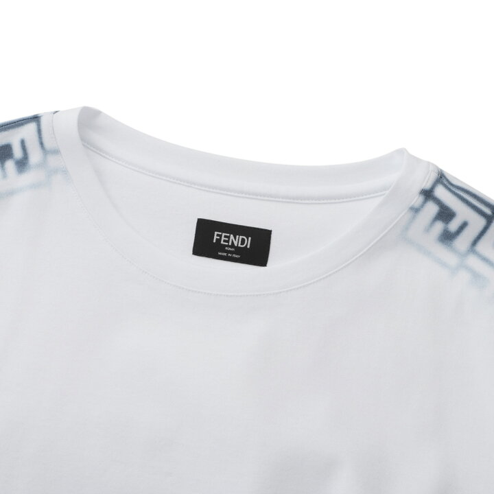 楽天市場】フェンディ FENDI クルーネック半袖Tシャツ ホワイト fy0894  