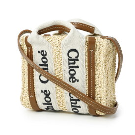 【アウトレット】クロエ Chloe トートバッグ 2WAY ショルダーバッグ ブラウン chc23up235k41 25m tan WOODY MINI【返品送料無料】[2023SS]