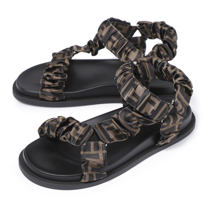 楽天市場】フェンディ FENDI サンダル フラットサンダル ブラック  