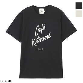 メゾンキツネ MAISON KITSUNE クルーネックTシャツ メンズ レディース spcku00122 black Cafe Kitsune【返品送料無料】【ラッピング無料】[2023AW]