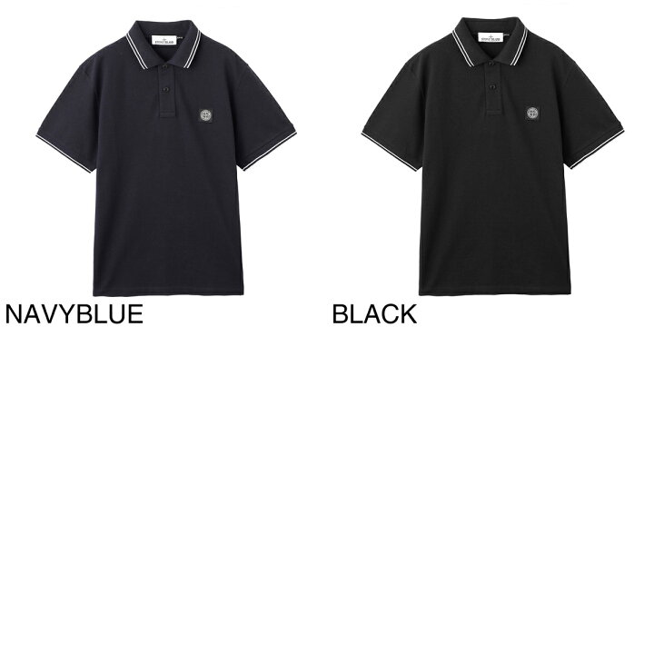 STONE ISLAND ブラック ポロシャツ スリムフィット STONE ブラック 