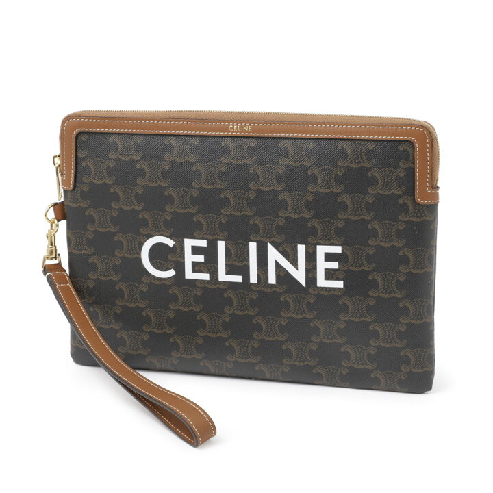 楽天市場】セリーヌ CELINE クラッチバッグ ポーチ ブラウン 