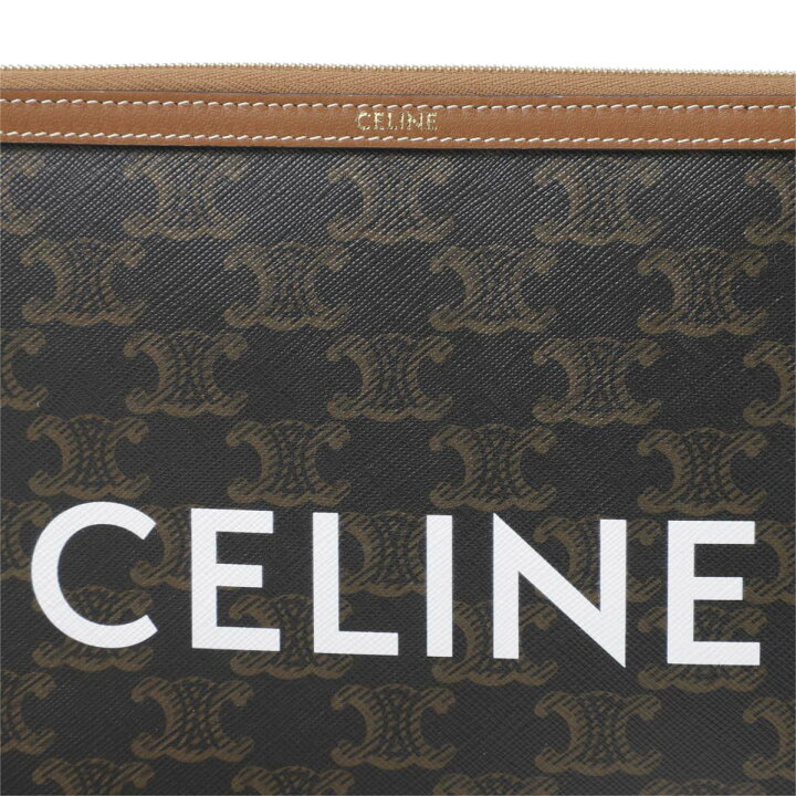 楽天市場】セリーヌ CELINE クラッチバッグ ポーチ ブラウン  
