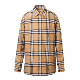 バーバリー BURBERRY 長袖レギュラーカラーシャツ 総柄シャツ オレンジ 8071523 dustyorange ip chk CAXBRIDGE【返品送料無料】[2023AW]